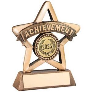 Brz|Gold Resin Achievement Mini Star With Plate